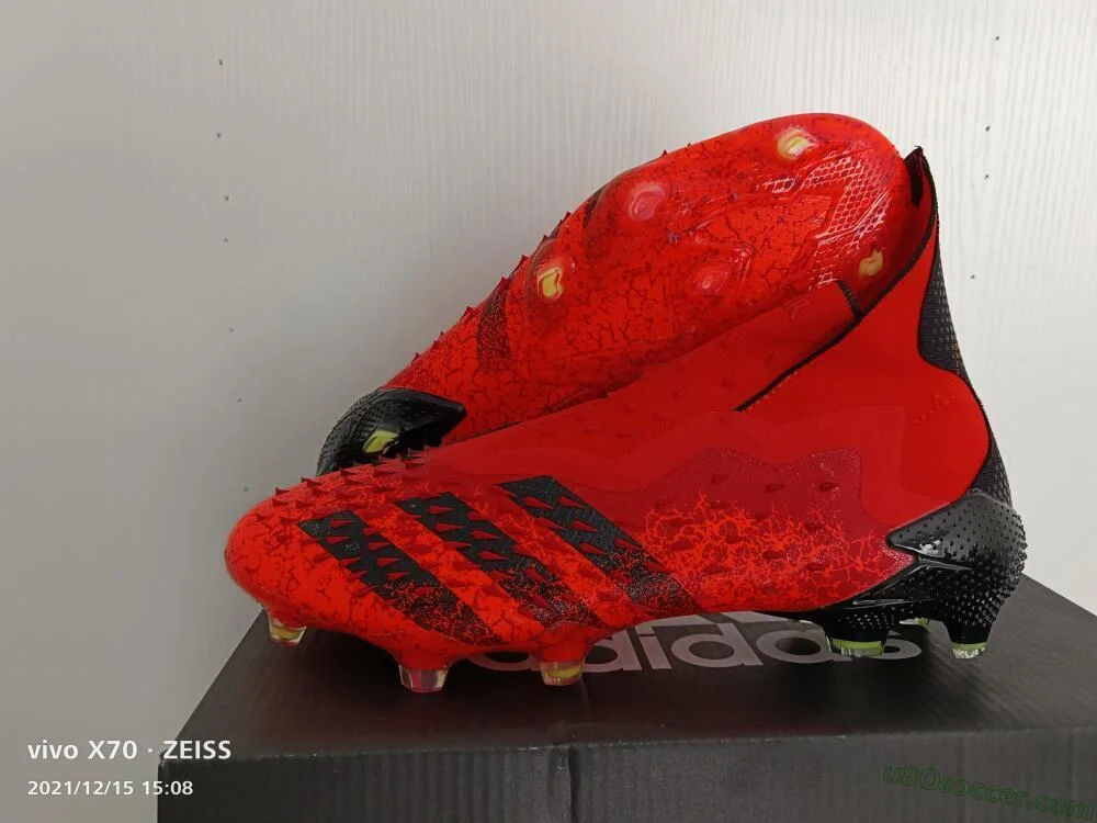 Red and Black FG Soccer Cleats - Unleash Your Inner Predator with