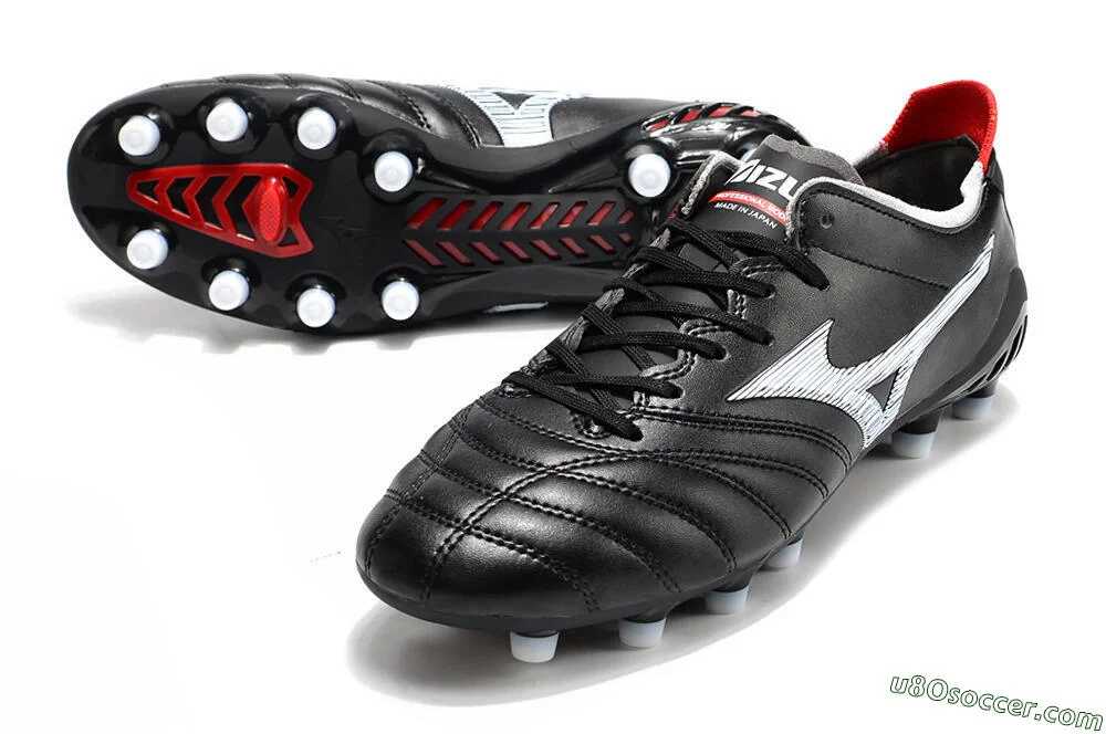 Mizuno Morelia Neo 3 Pro FG Soccer Cleats - Black, White, Red