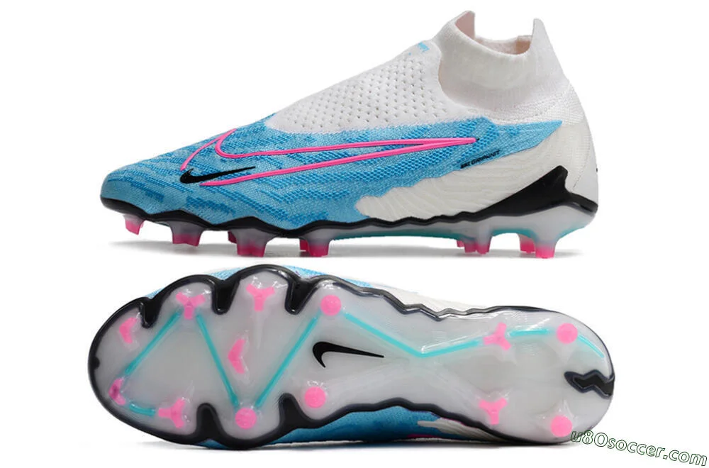 Blue, White & Pink FG Soccer Cleats with Dynamic Fit - Elite