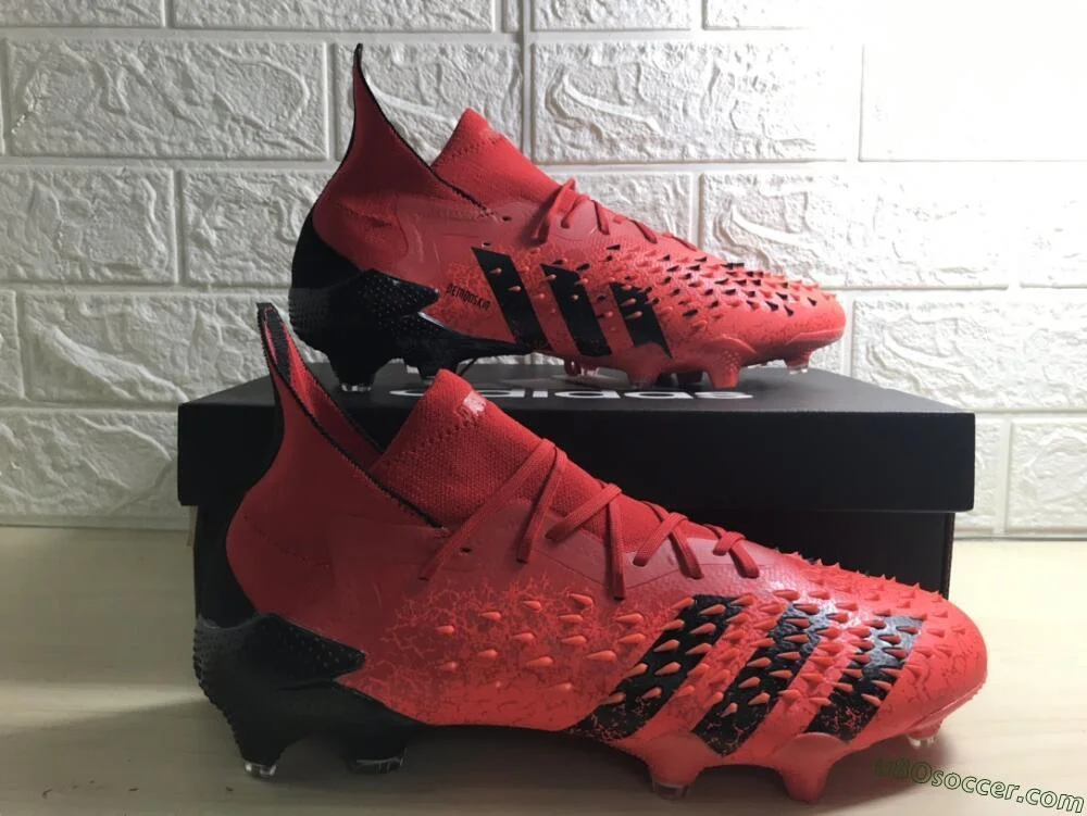 Red and Black FG Soccer Cleats - Unleash Your Inner Predator with