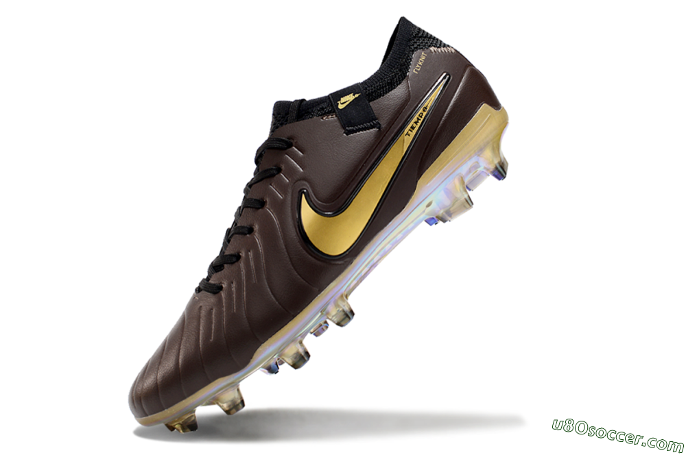Nike Tiempo Legend 10 Elite FG Firm Ground Soccer Shoes - Brown/Yellow/Black 5