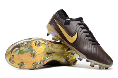 Nike Tiempo Legend 10 Elite FG Firm Ground Soccer Shoes - Brown/Yellow/Black