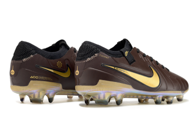 Nike Tiempo Legend 10 Elite FG Firm Ground Soccer Shoes - Brown/Yellow/Black