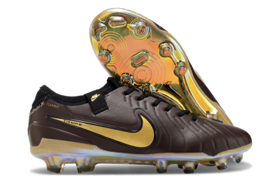 Nike Tiempo Legend 10 Elite FG Firm Ground Soccer Shoes - Brown/Yellow/Black