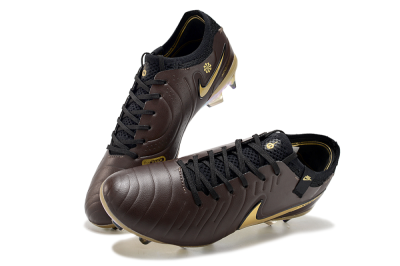 Nike Tiempo Legend 10 Elite FG Firm Ground Soccer Shoes - Brown/Yellow/Black