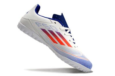 Adidas F50 Club TF Artificial Turf Soccer Shoes - White/Blue/Red