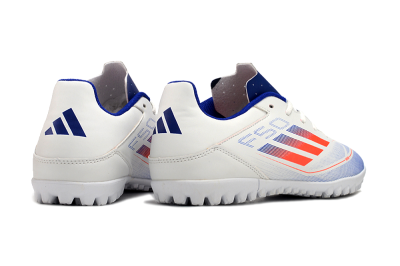 Adidas F50 Club TF Artificial Turf Soccer Shoes - White/Blue/Red