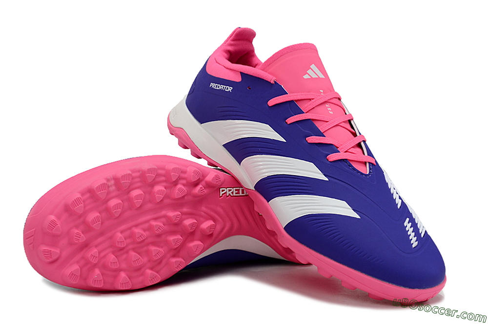 Adidas Predator 24 Elite TF Artificial Turf Soccer Shoes - Blue/White/Pink 3