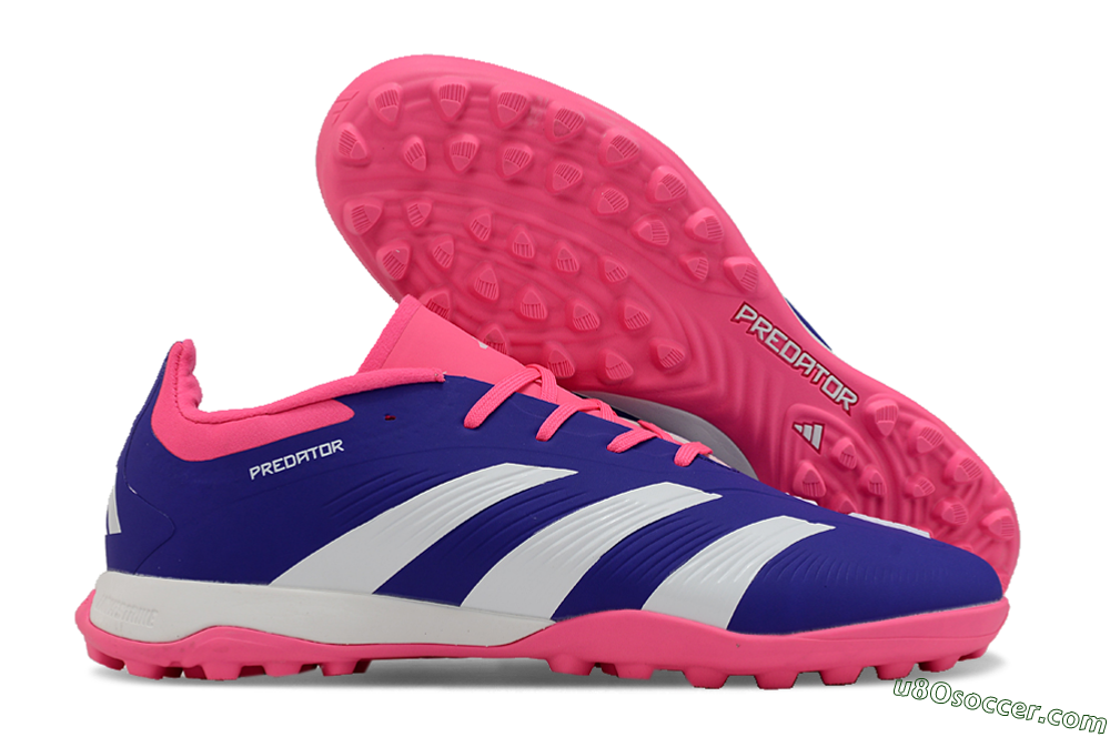 Adidas Predator 24 Elite TF Artificial Turf Soccer Shoes - Blue/White/Pink 1