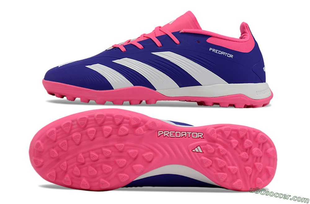 Adidas Predator 24 Elite TF Artificial Turf Soccer Shoes - Blue/White/Pink 0