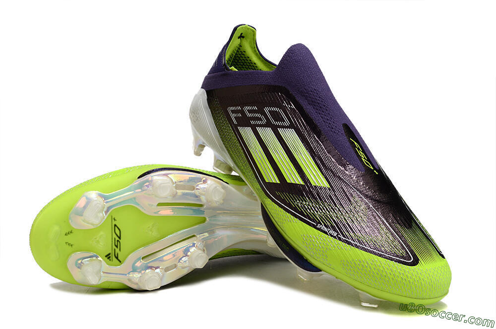 Adidas F50+ Lightstrike Pro Laceless FG Firm Ground Soccer Cleats - Purple/Yellow/White 3
