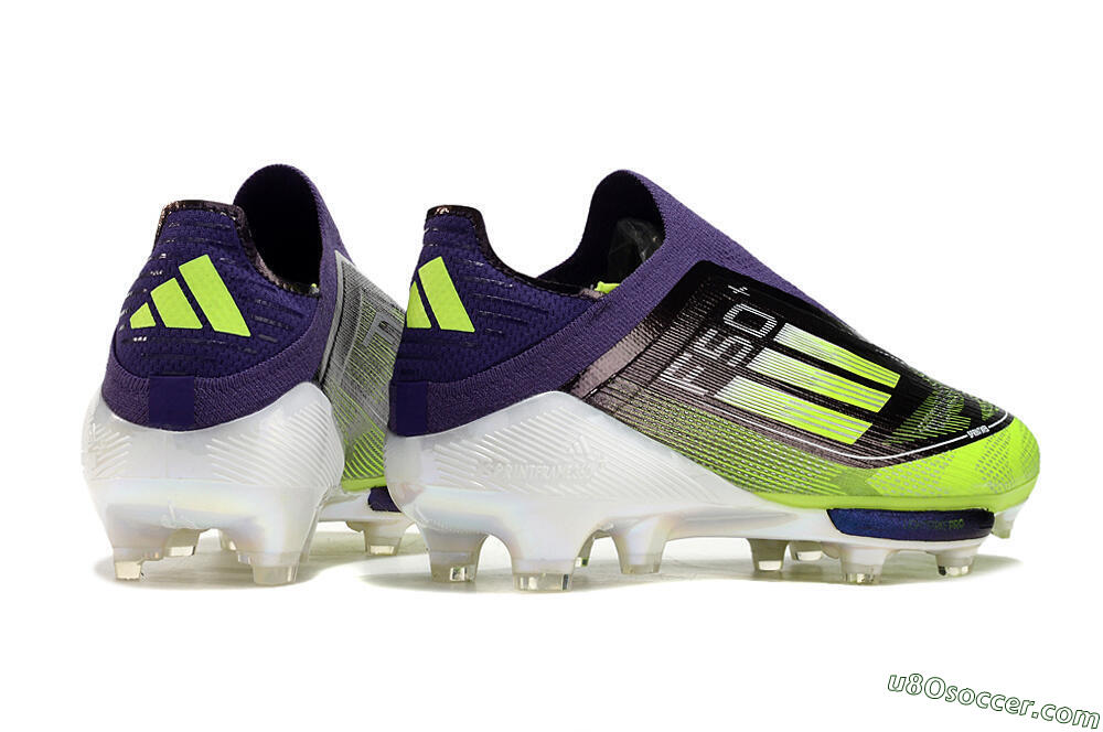 Adidas F50+ Lightstrike Pro Laceless FG Firm Ground Soccer Cleats - Purple/Yellow/White 6