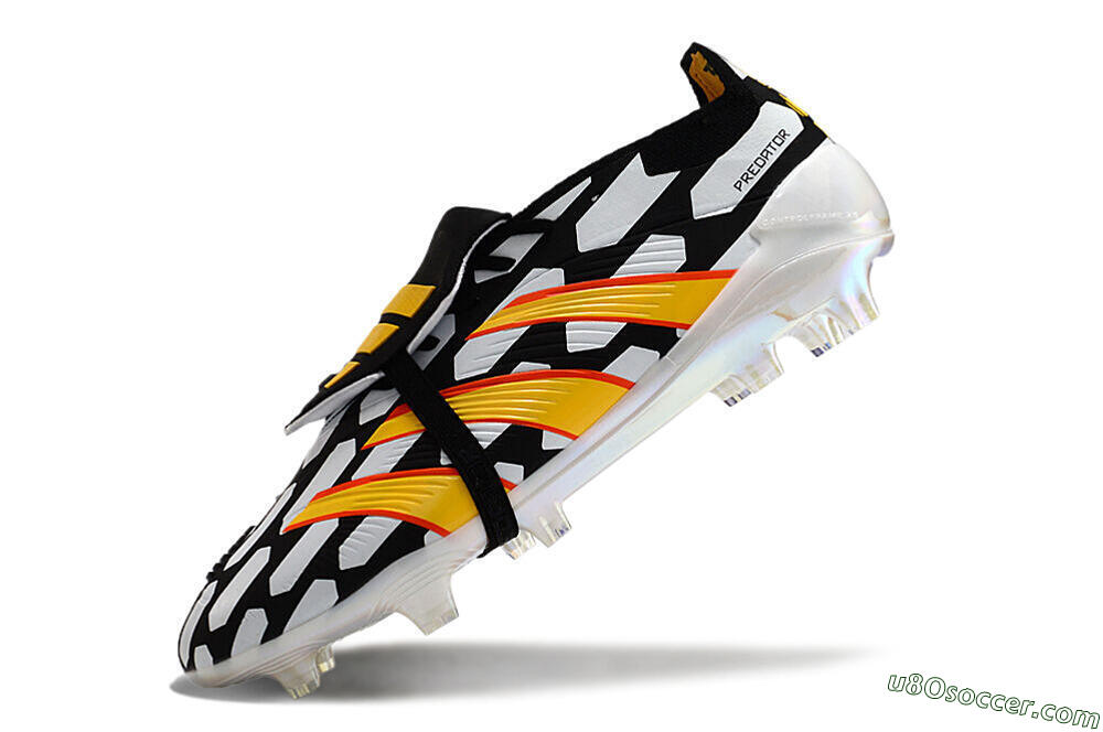 Adidas Predator Elite Foldover Tongue FG Firm Ground Soccer Cleats - Black/White/Yellow 5