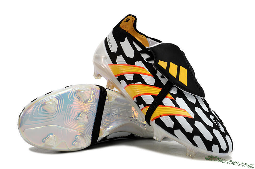 Adidas Predator Elite Foldover Tongue FG Firm Ground Soccer Cleats - Black/White/Yellow 3