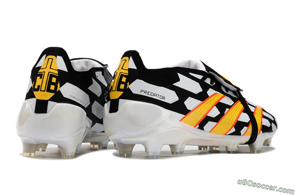 Adidas Predator Elite Foldover Tongue FG Firm Ground Soccer Cleats - Black/White/Yellow 6