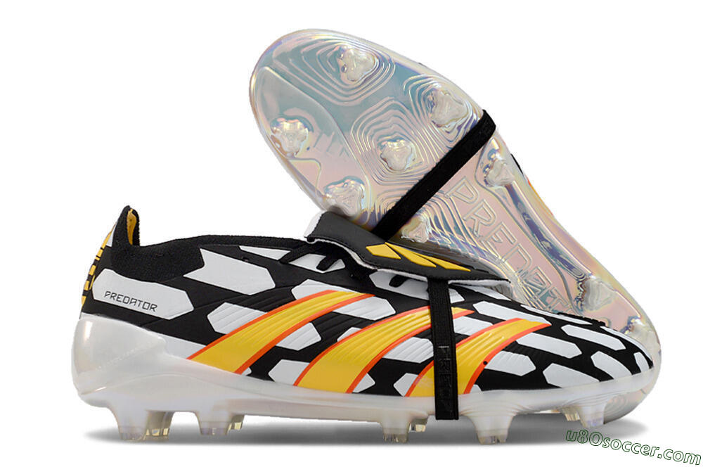 Adidas Predator Elite Foldover Tongue FG Firm Ground Soccer Cleats - Black/White/Yellow 1