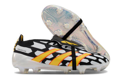 Adidas Predator Elite Foldover Tongue FG Firm Ground Soccer Cleats - Black/White/Yellow