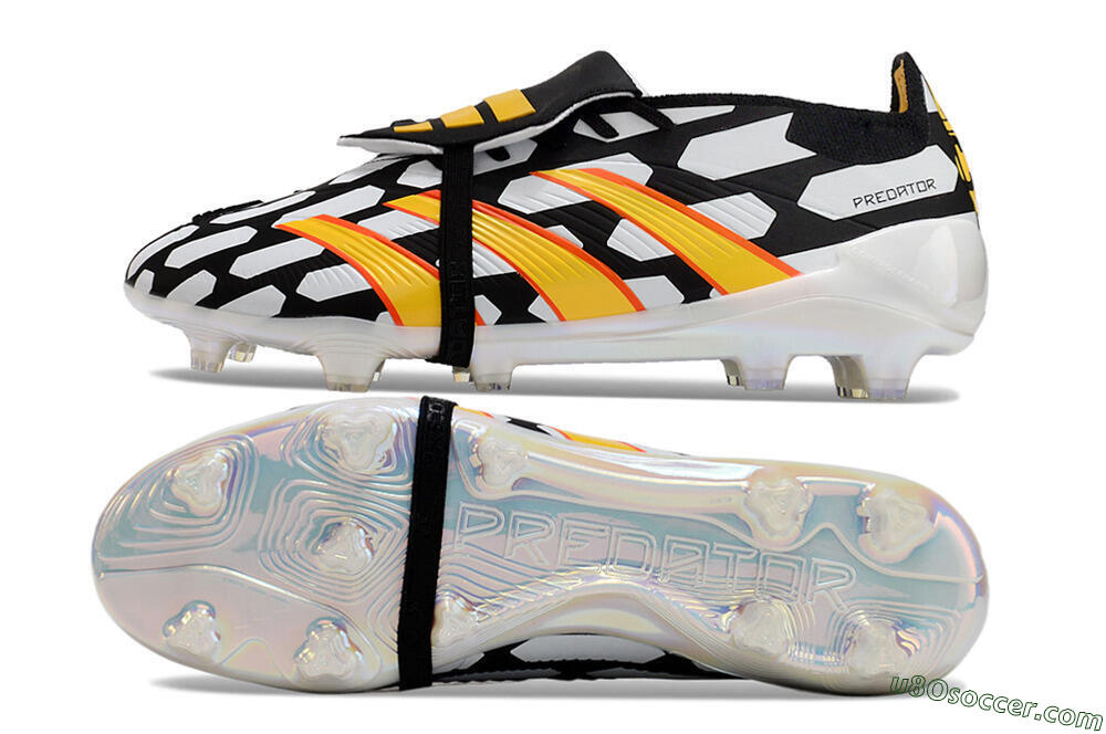Adidas Predator Elite Foldover Tongue FG Firm Ground Soccer Cleats - Black/White/Yellow 0