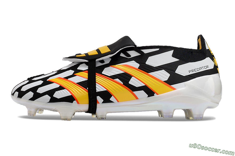 Adidas Predator Elite Foldover Tongue FG Firm Ground Soccer Cleats - Black/White/Yellow 2