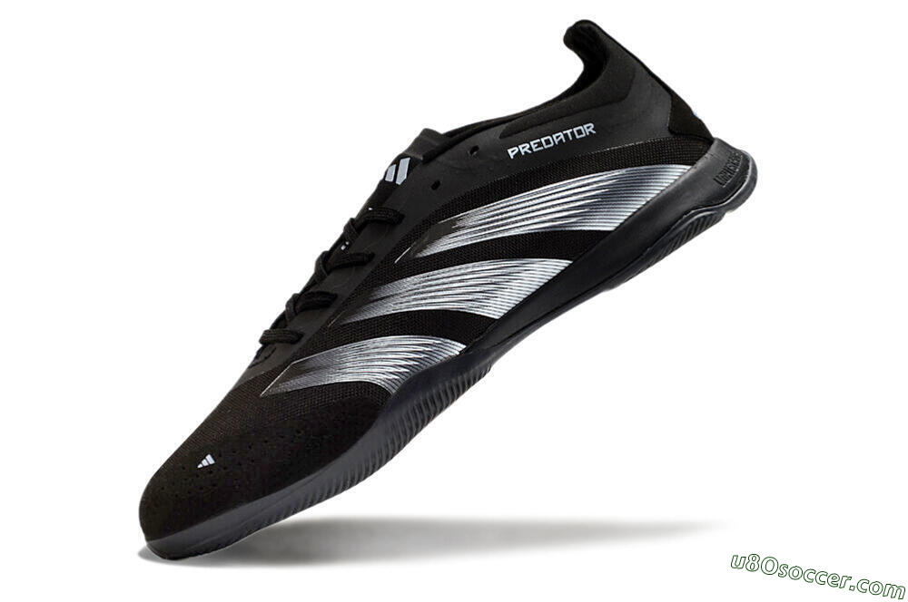 Adidas Predator 24 Elite IC Indoor & Futsal Soccer Shoes - Black/Silver 5