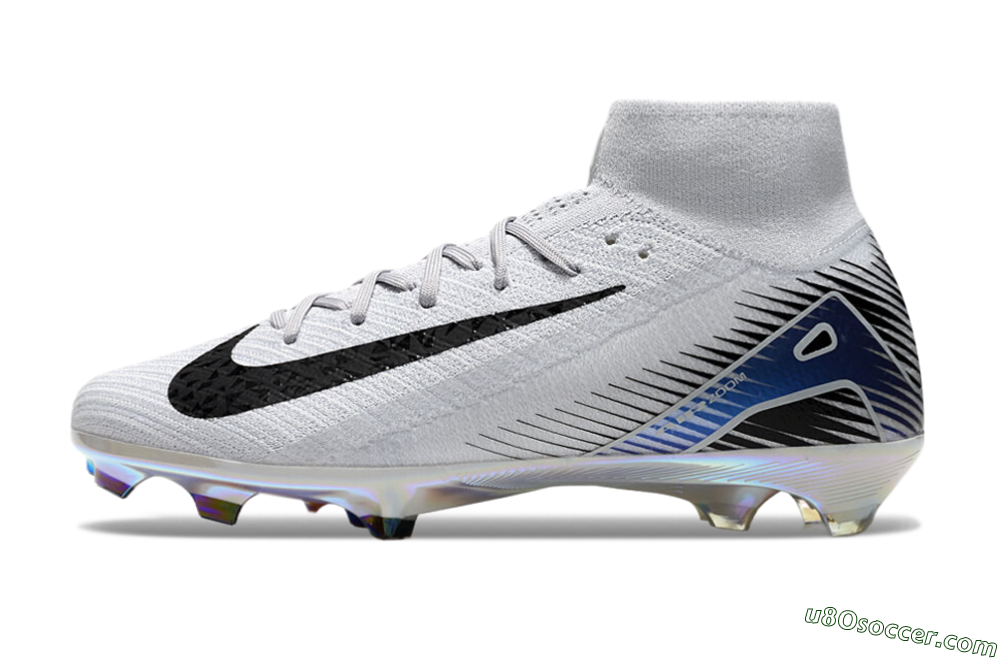 Nike Air Zoom Mercurial Superfly 10 Elite FG Firm Ground Soccer Cleats - White/Black/Blue 2