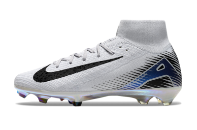 Nike Air Zoom Mercurial Superfly 10 Elite FG Firm Ground Soccer Cleats - White/Black/Blue