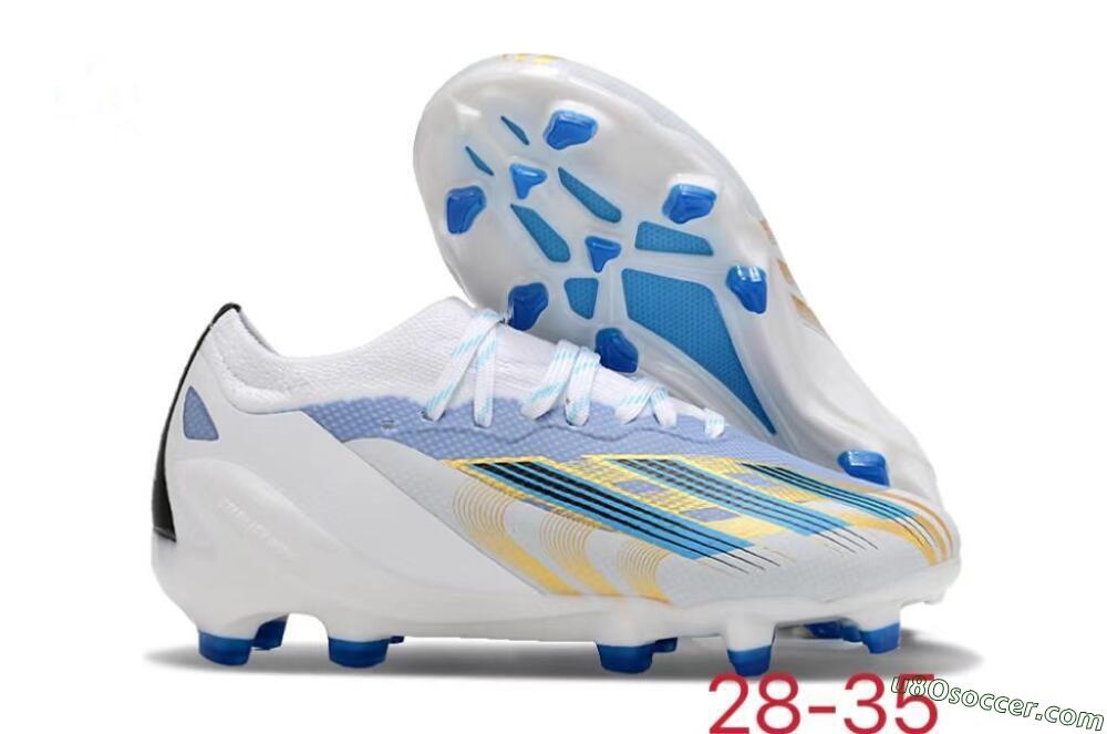 Adidas X Speedportal.1 FG Firm Ground Soccer Cleats - White/Blue/Gold 1