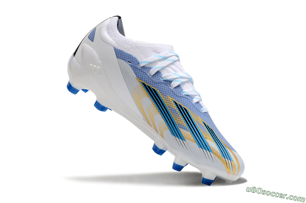 Adidas X Speedportal.1 FG Firm Ground Soccer Cleats - White/Blue/Gold 4