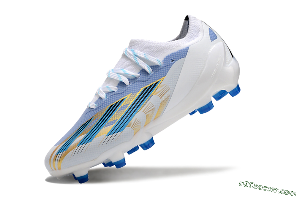 Adidas X Speedportal.1 FG Firm Ground Soccer Cleats - White/Blue/Gold 5