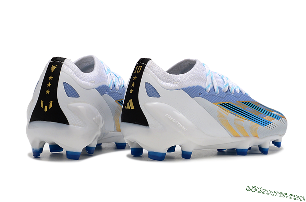 Adidas X Speedportal.1 FG Firm Ground Soccer Cleats - White/Blue/Gold 6