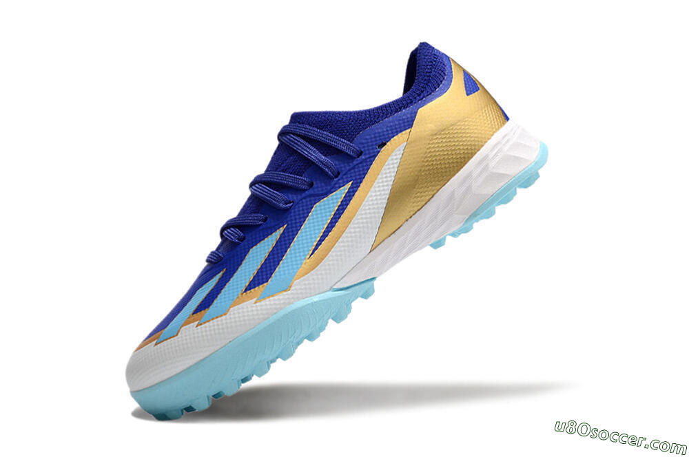 Adidas X Speedportal.1 TF Artificial Turf Soccer Shoes - Blue/Gold/White 5
