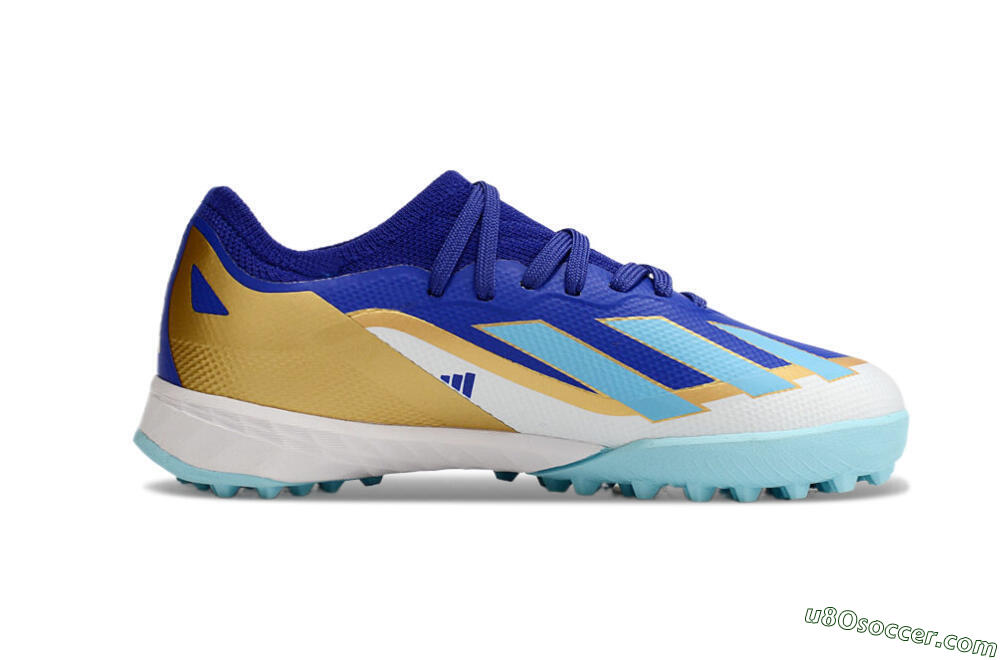 Adidas X Speedportal.1 TF Artificial Turf Soccer Shoes - Blue/Gold/White 6