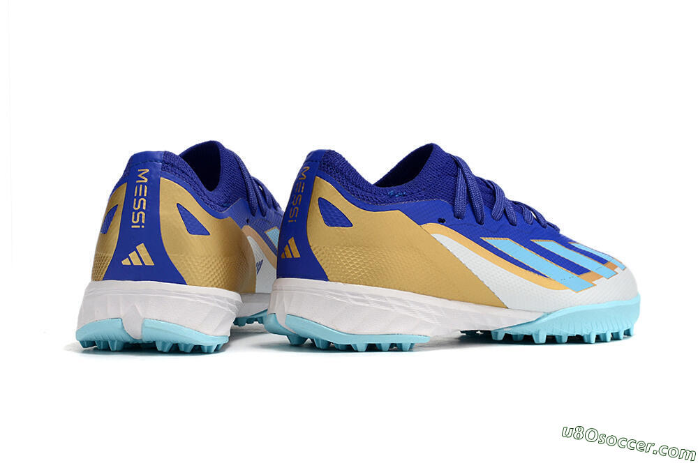 Adidas X Speedportal.1 TF Artificial Turf Soccer Shoes - Blue/Gold/White 7