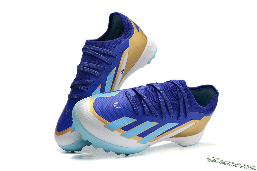 Adidas X Speedportal.1 TF Artificial Turf Soccer Shoes - Blue/Gold/White 3
