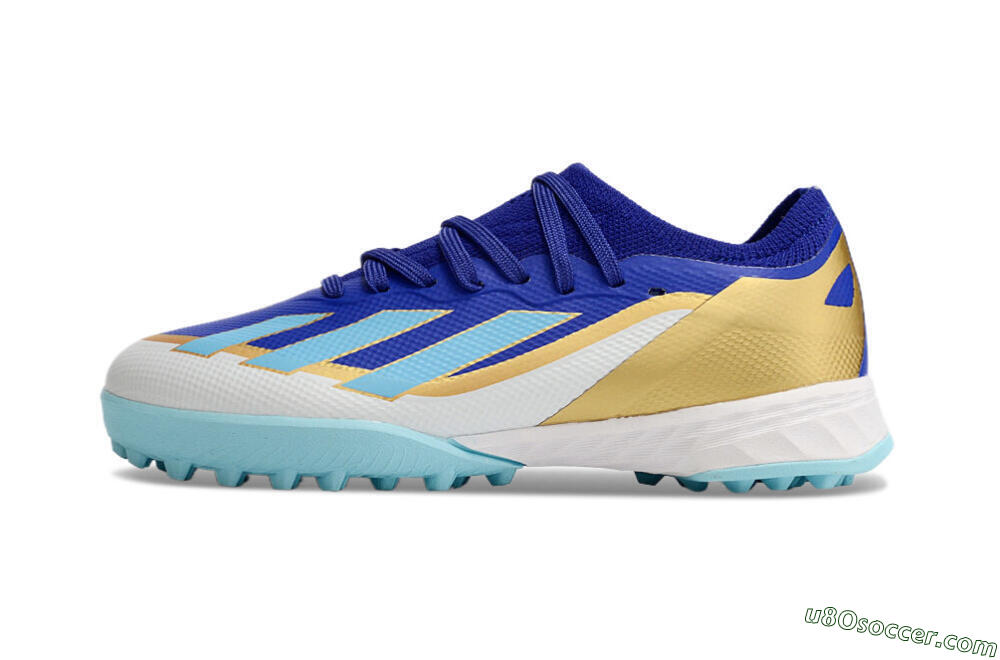Adidas X Speedportal.1 TF Artificial Turf Soccer Shoes - Blue/Gold/White 2