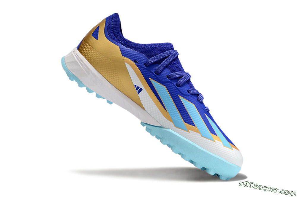 Adidas X Speedportal.1 TF Artificial Turf Soccer Shoes - Blue/Gold/White 4