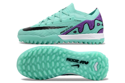 Nike Air Zoom Mercurial Vapor 15 Elite TF Artificial Turf Soccer Shoes - Jade/Purple/Black
