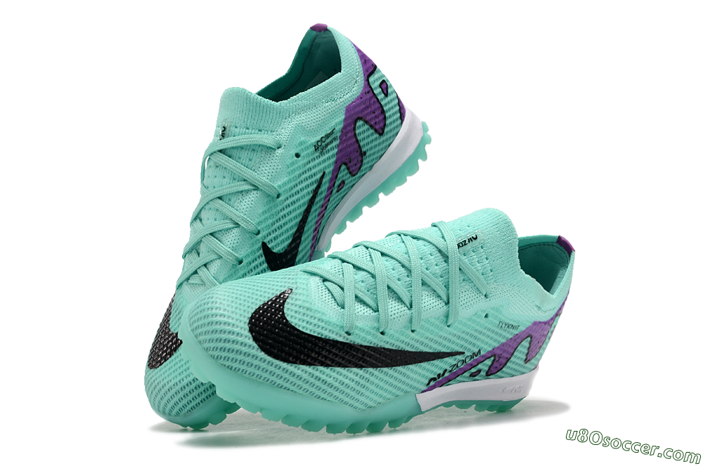 Nike Air Zoom Mercurial Vapor 15 Elite TF Artificial Turf Soccer Shoes - Jade/Purple/Black 3
