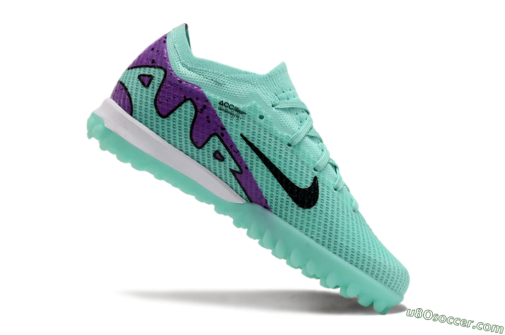 Nike Air Zoom Mercurial Vapor 15 Elite TF Artificial Turf Soccer Shoes - Jade/Purple/Black 4