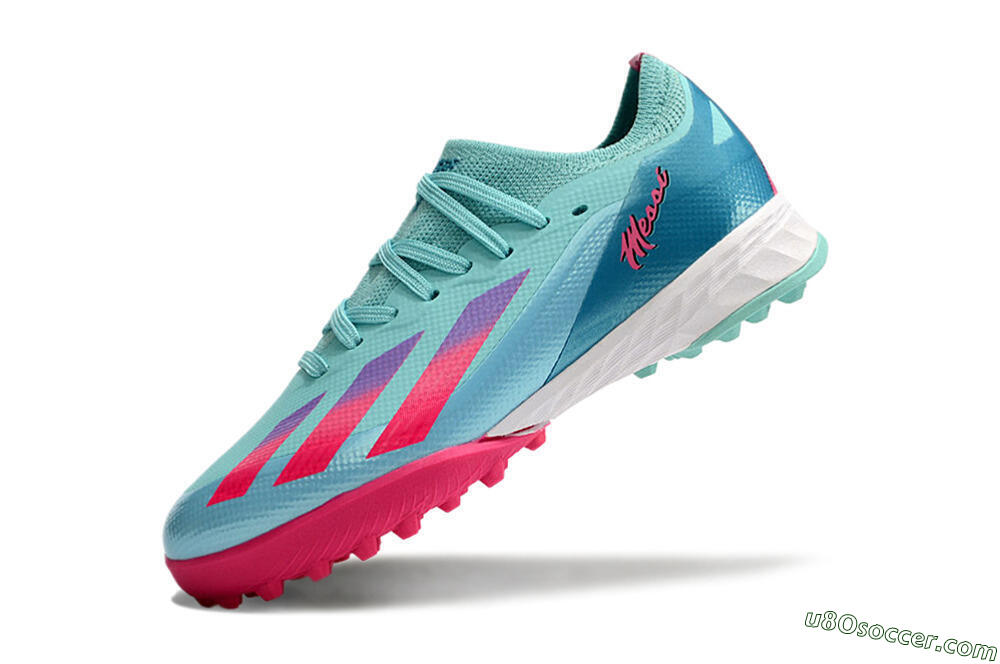 Adidas X Speedportal.1 TF Artificial Turf Soccer Shoes - Jade/Pink/Purple 5