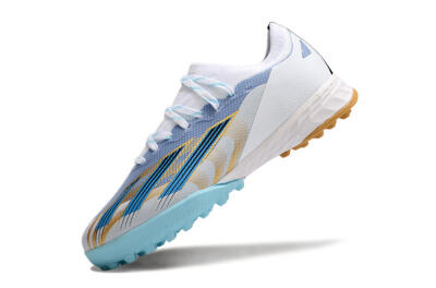 Adidas X Speedportal.1 TF Artificial Turf Soccer Shoes - White/Gold/Blue