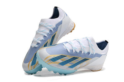 Adidas X Speedportal.1 TF Artificial Turf Soccer Shoes - White/Gold/Blue