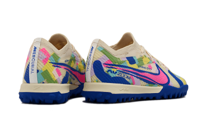 Nike Air Zoom Mercurial Vapor 15 Elite TF Artificial Turf Soccer Shoes - Beige/Pink/Blue