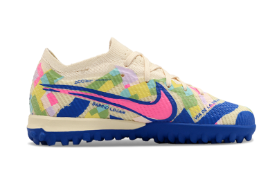Nike Air Zoom Mercurial Vapor 15 Elite TF Artificial Turf Soccer Shoes - Beige/Pink/Blue