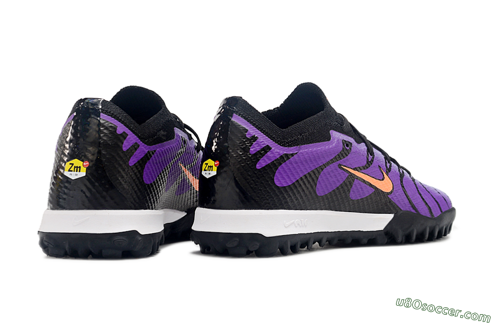 Nike Air Zoom Mercurial Vapor 15 Elite TF Artificial Turf Soccer Shoes - Purple/Black/Orange 7