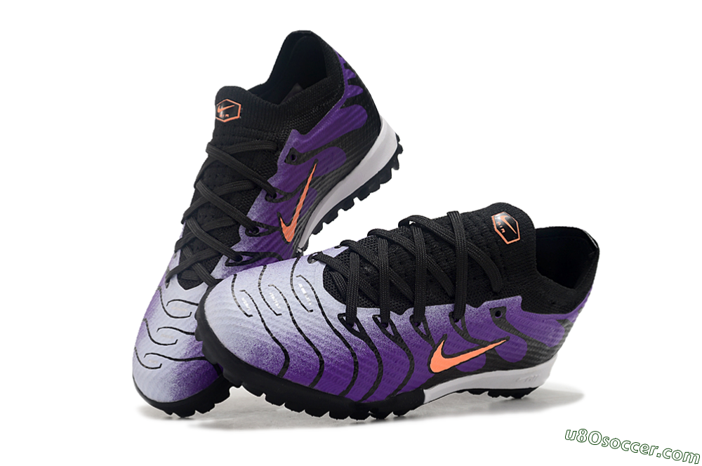 Nike Air Zoom Mercurial Vapor 15 Elite TF Artificial Turf Soccer Shoes - Purple/Black/Orange 3