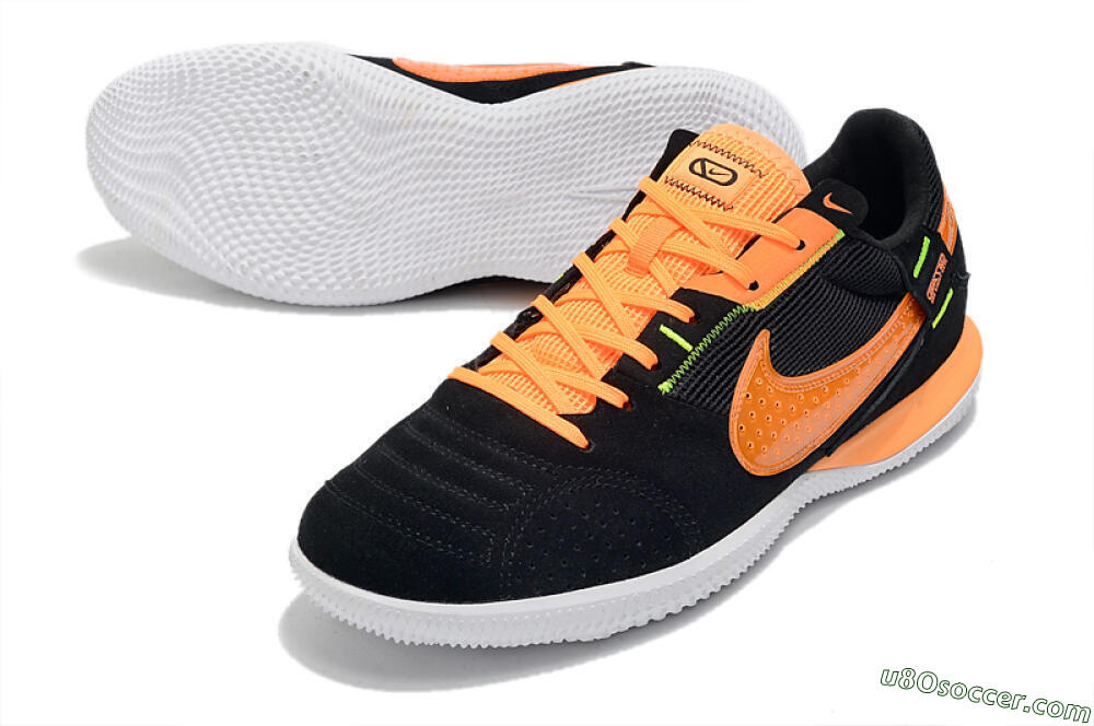 Nike Street Gato IC Indoor & Futsal Soccer Shoes - Black/Orange/White 3