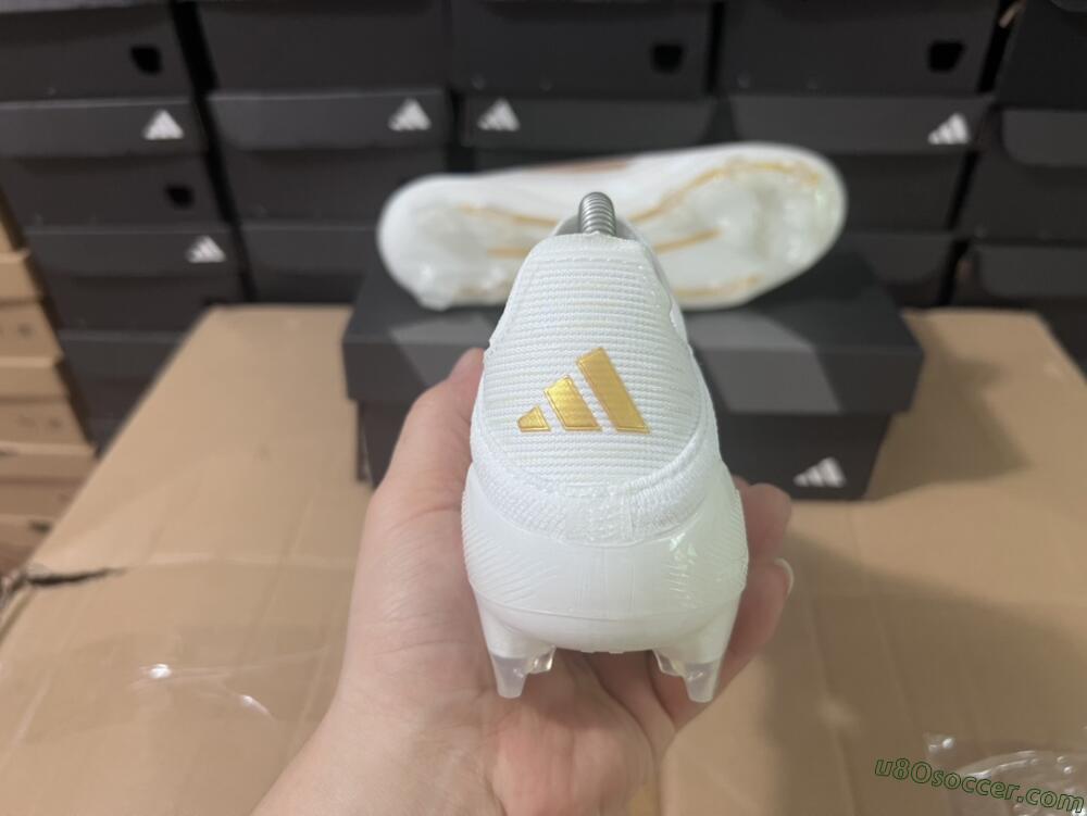 Adidas F50+ Adizero FG Firm Ground Soccer Cleats - White/Gold