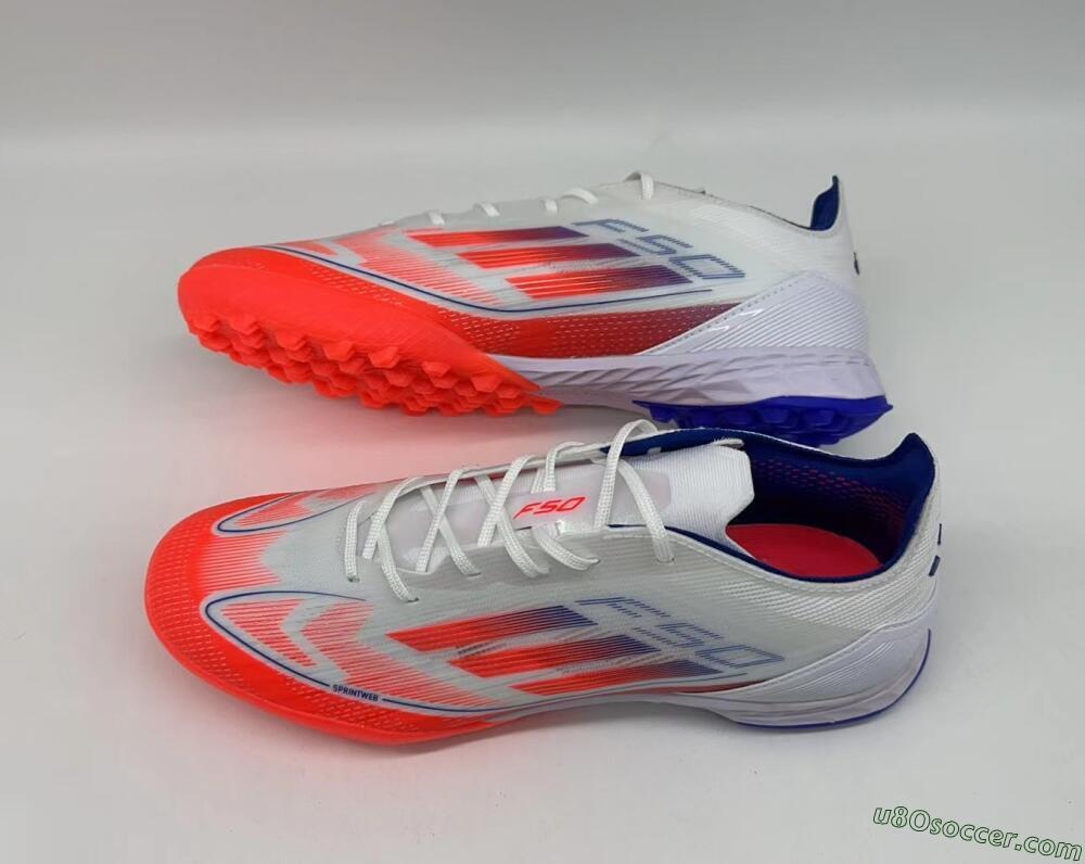 Adidas F50 Pro TF Artificial Turf Soccer Shoes - White/Red/Blue