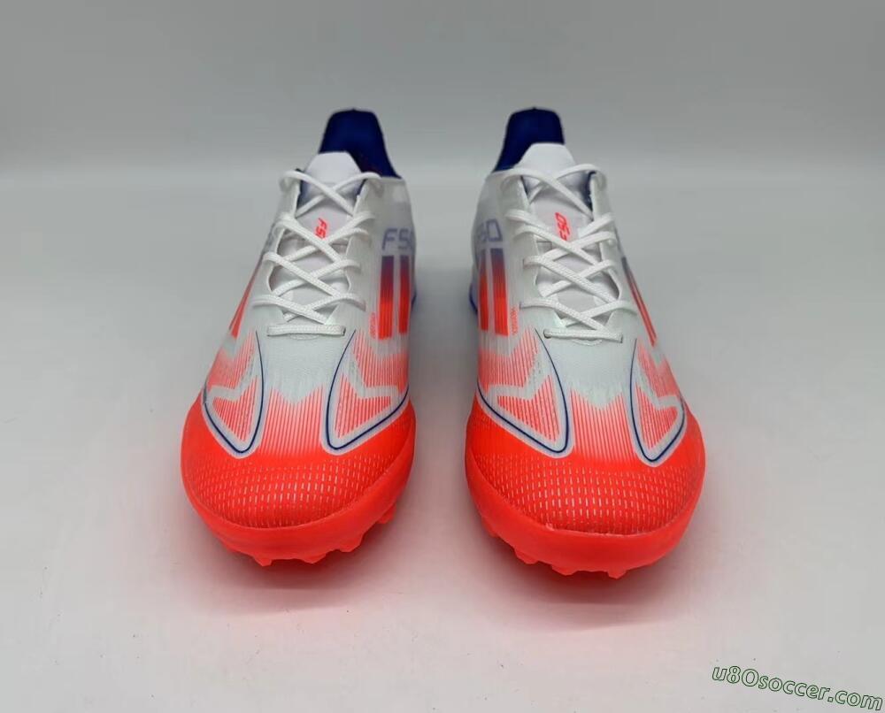 Adidas F50 Pro TF Artificial Turf Soccer Shoes - White/Red/Blue